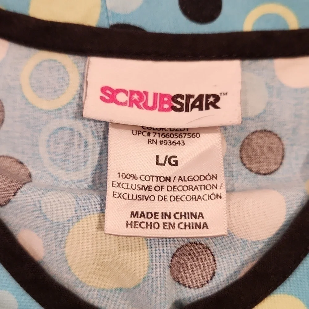 [Scrubstar] Blue Circle Scrub Top - Size L - Picture 5 of 5